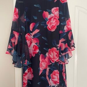 Nine West Navy and Blue Patterned Dress
